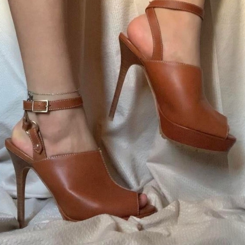 Jimmy Choo Brown Stiletto Slingback Heels